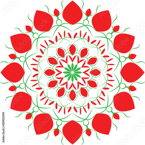 pattern with red flowers