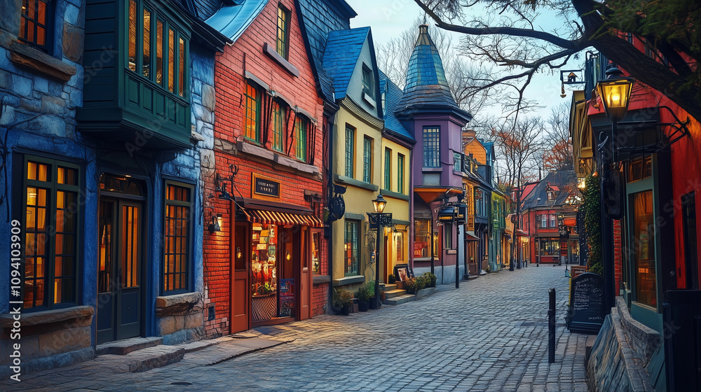 Fototapeta premium narrow street in the town