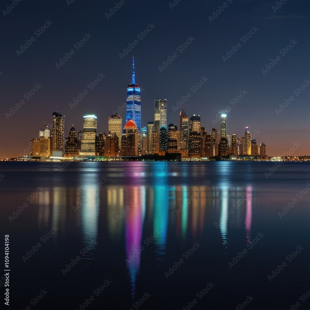 Obraz premium country skyline at night,city skyline at night