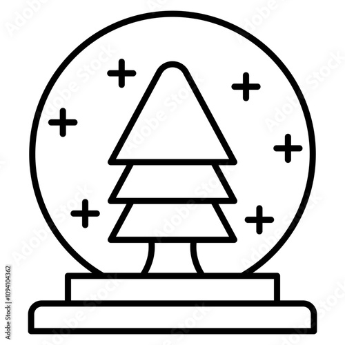 Snow Globe  Icon Element For Design