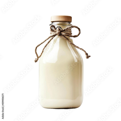 Bottle of milk isolated on transparent background. Realistic vector illustration.