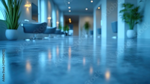 Modern Salon Interior with Polished Floor