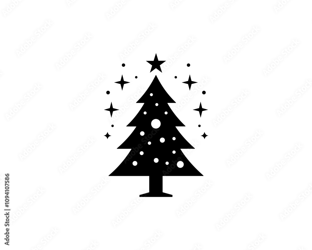 Fototapeta premium abstract christmas tree icon vector