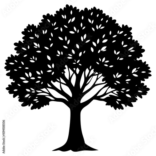 tree silhouette isolated on white