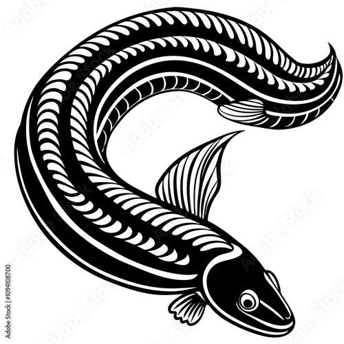 eel fish on white