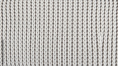 Soft and cozy knitted fabric texture in a neutral color, detail