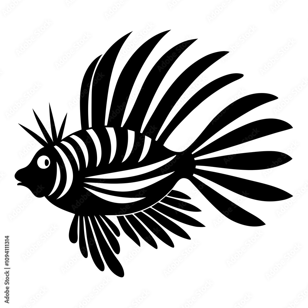 black and white lionfish black and white lionfish