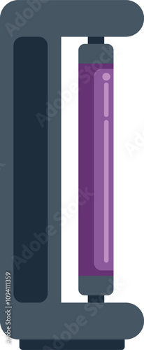 Ultraviolet or led lamp for manicure is shining with purple light, modern equipment for beauty procedures in spa or beauty salon