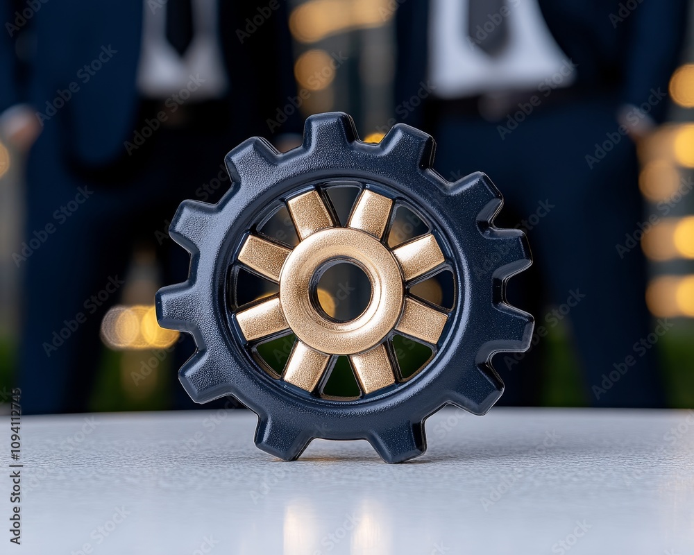 Gold Gear Business Teamwork Success Concept Image Gold Gear Business Teamwork Success Concept Image