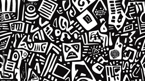 Urban typography seamless pattern in contrast style