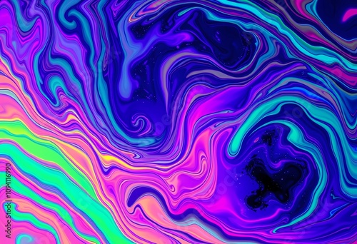 Vibrant Abstract Fluid Art - Colorful Swirl Pattern for Modern Interiors
