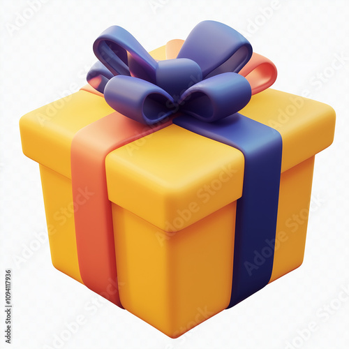 yellow gift box with ribbon