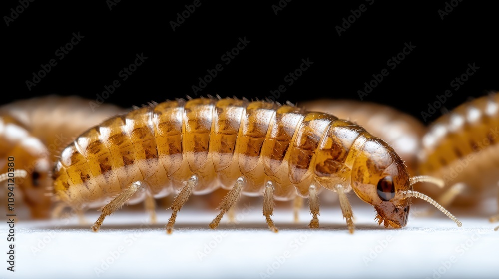 A detailed close-up of numerous brown mealworms showcases their unique texture and intricate patterns. A detailed close-up of numerous brown mealworms showcases their unique texture and intricate patterns.
