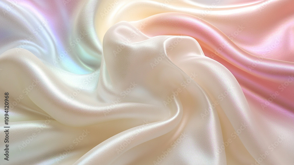 Close-up view of an iridescent mother of pearl texture, showcasing the natural, abstract swirls of soft, luminous colors that mimic the gentle waves of light reflecting off a pearl-like surface Close-up view of an iridescent mother of pearl texture, showcasing the natural, abstract swirls of soft, luminous colors that mimic the gentle waves of light reflecting off a pearl-like surface