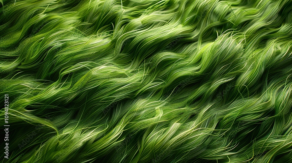 Abstract Green Grass Texture: Wavy Lines and Lush Greenery Abstract Green Grass Texture: Wavy Lines and Lush Greenery