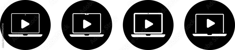 Set of play button with laptop icon. responsive web design. Device icons. Monitor with music buttons
Set of play button with laptop icon. responsive web design. Device icons. Monitor with music buttons