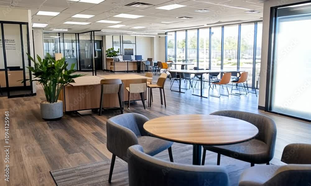 Modern Corporate Office Workspace with Open Layout and Natural Light Enhancing Productivity : Generative AI Modern Corporate Office Workspace with Open Layout and Natural Light Enhancing Productivity : Generative AI