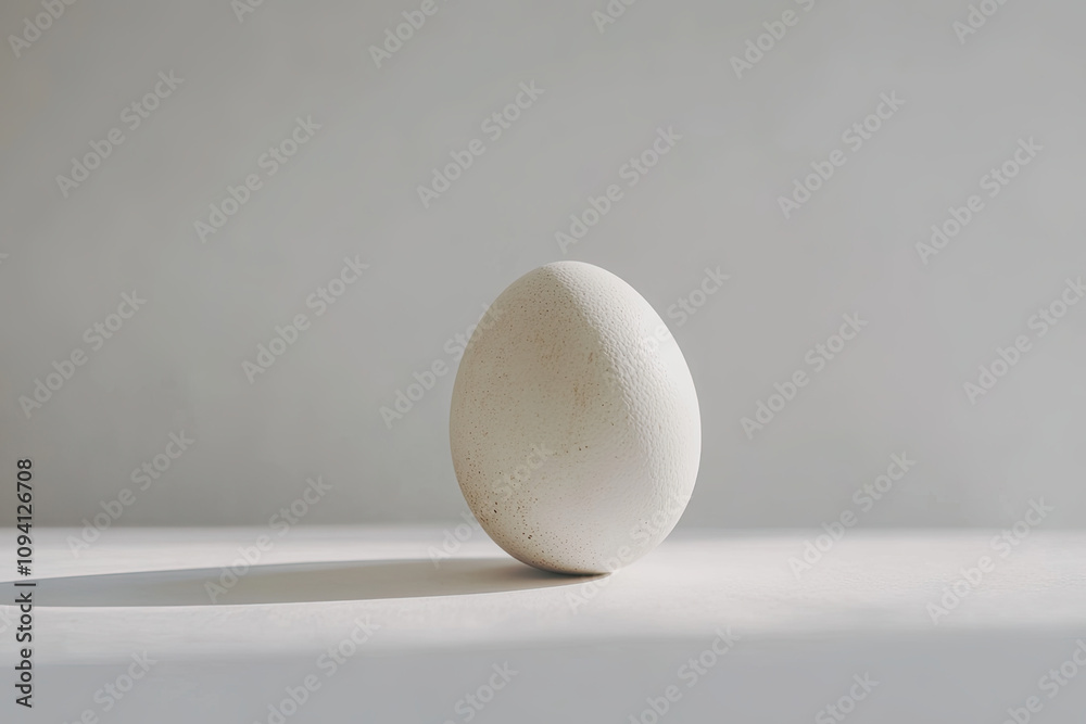 Egg on white background