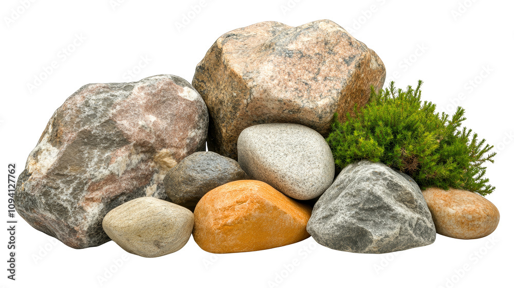 Resilient plant thriving amidst textured rocks, a testament to nature's strength