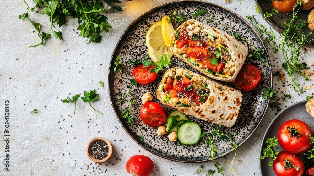 Chia and Flax Seed Infused Veggie Wrap Chia and Flax Seed Infused Veggie Wrap