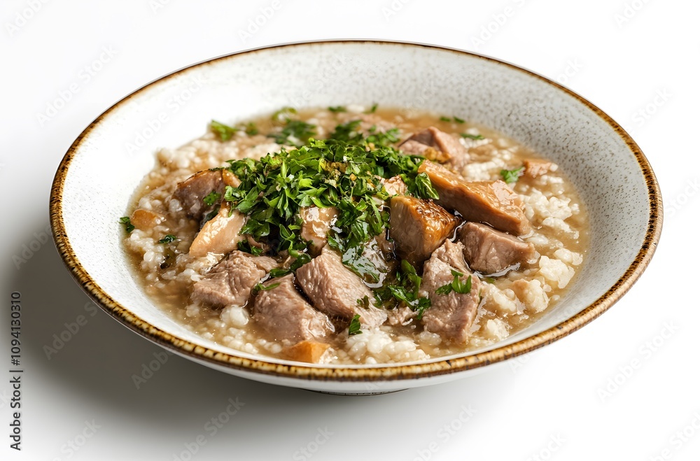 A bowl of pork congee A bowl of pork congee