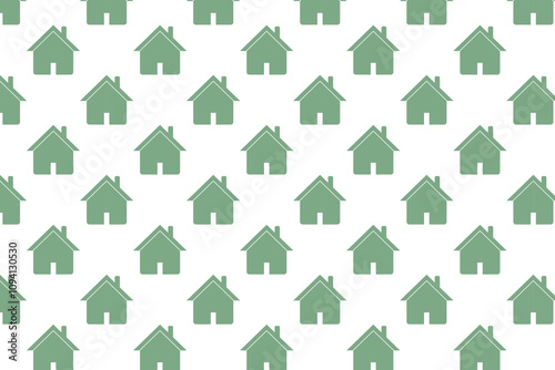 Home pattern on white background . Pattern with house icon . Vector illustration