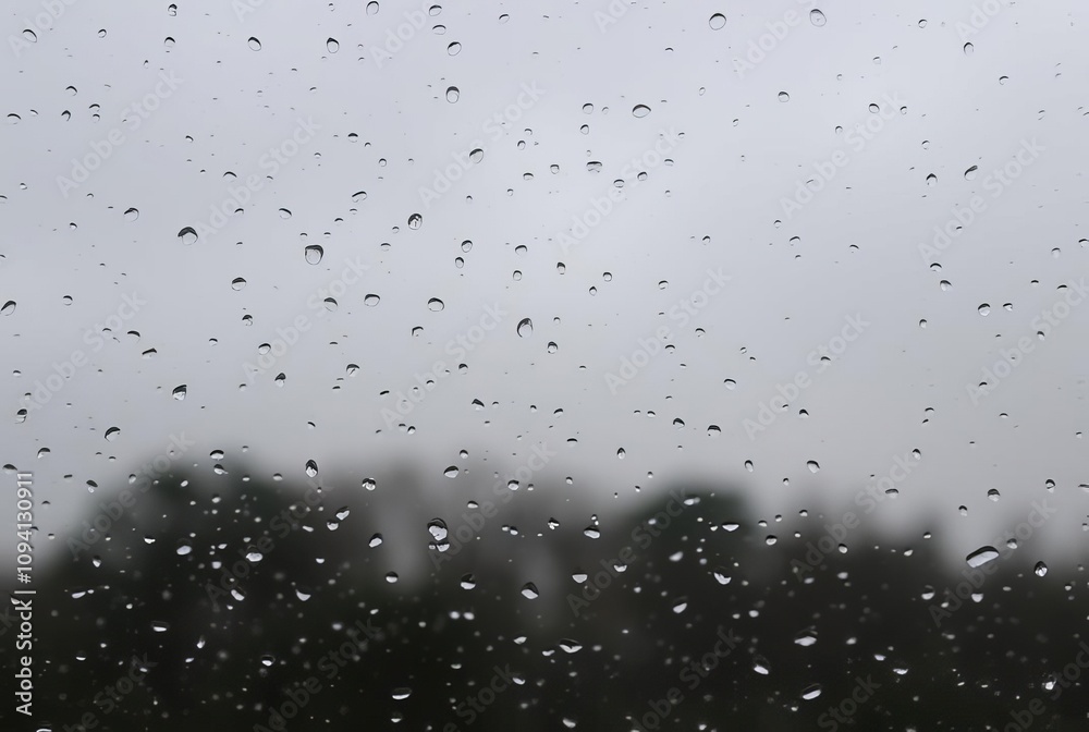 Obraz premium Drizzle Very small light raindrops falling from low lying clouds