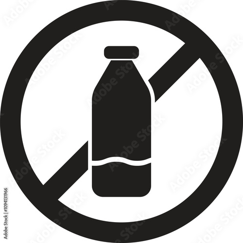 Lactose free icon . No lactose sign . No dairy icon . Vector illustration