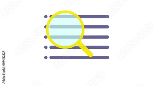 animated searching magnifying glass on white background
