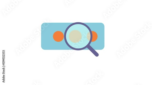 animated searching magnifying glass on white background