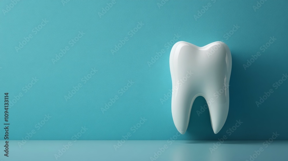 blue card with white tooth , concept of dentist blue card with white tooth , concept of dentist