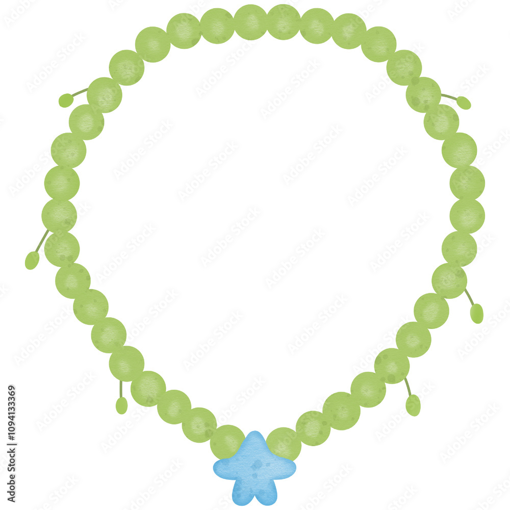 Fototapeta premium Colorful necklaces for summer decoration hand drawn transparency illustration 
