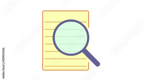 animated searching magnifying glass on white background