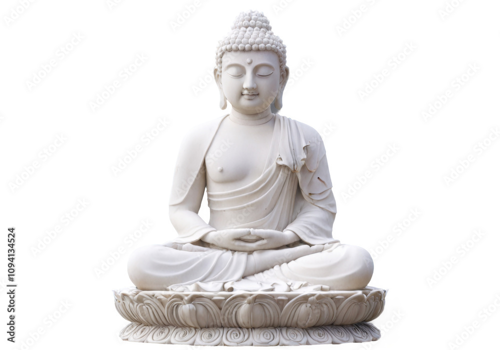 Fototapeta premium 3D rendering statue Buddha sitting meditative pose made statue, cut out