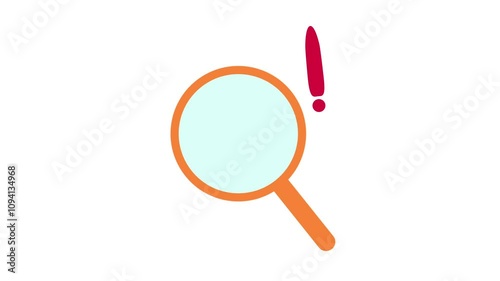 animated searching magnifying glass on white background