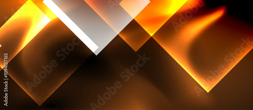 Dark neon colors with glass square shapes