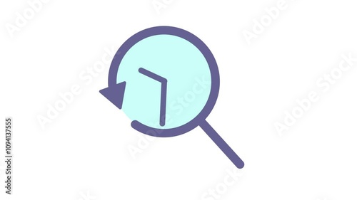animated searching magnifying glass on white background