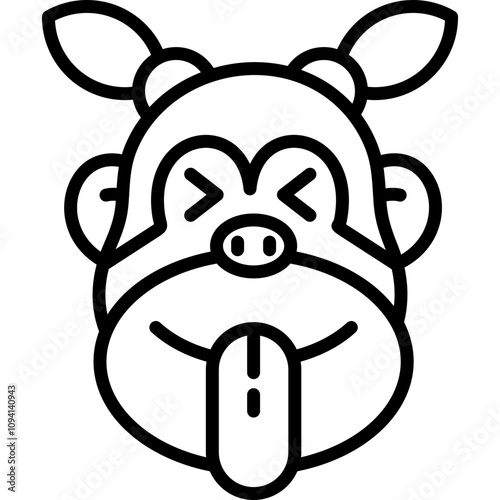 Tongue Out Ape Icon
