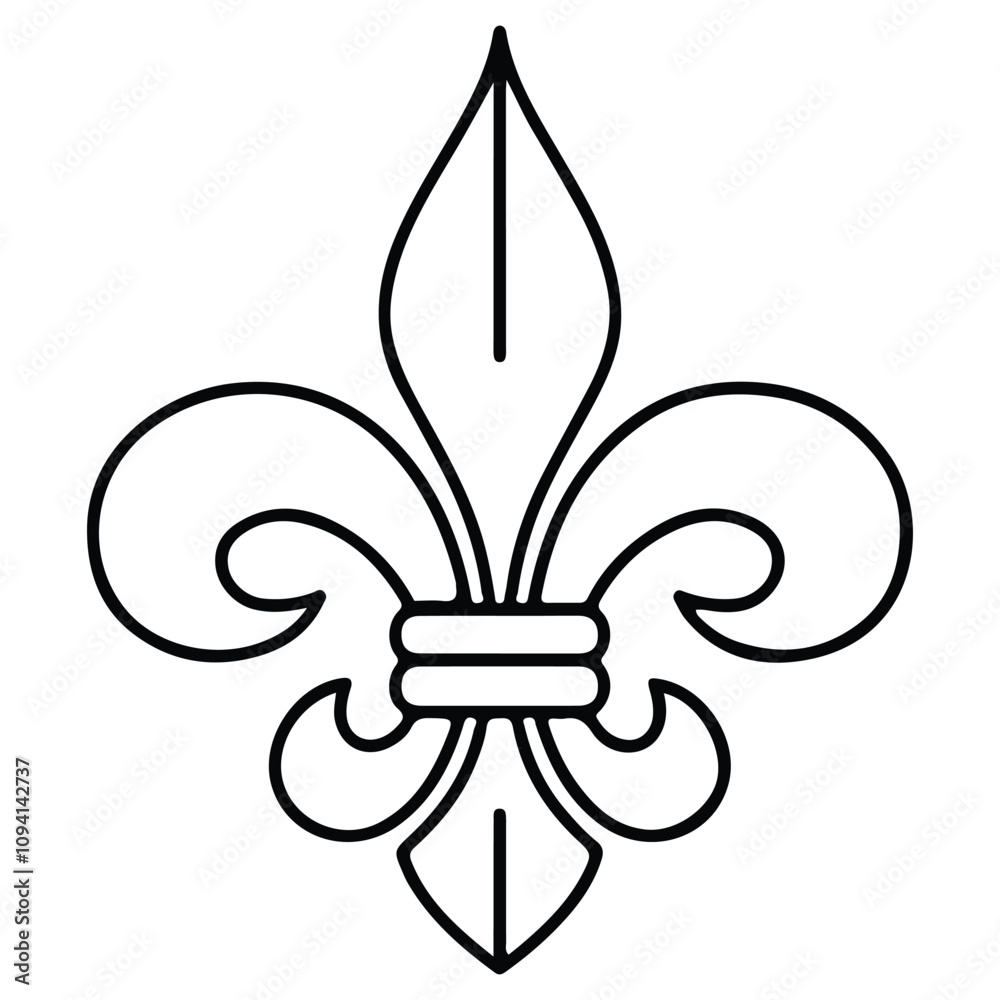 custom made wallpaper toronto digitalFleur-de-Lis Outline Vector Illustration