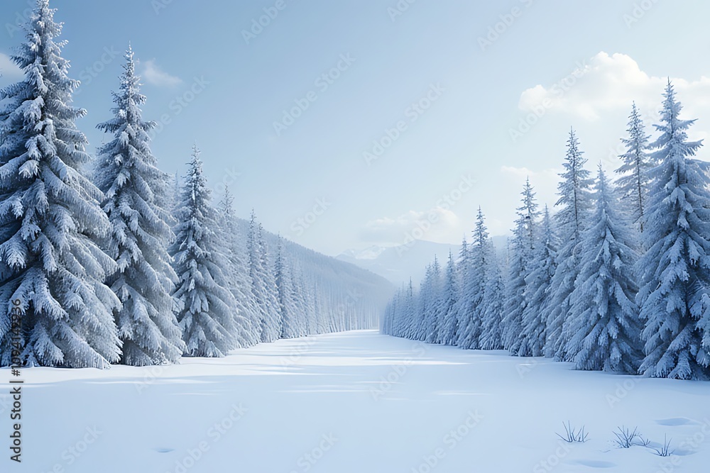Winter background, snow, forest, winter landscape, and trees. Cold winter day, beautiful hoarfrost Winter background, snow, forest, winter landscape, and trees. Cold winter day, beautiful hoarfrost