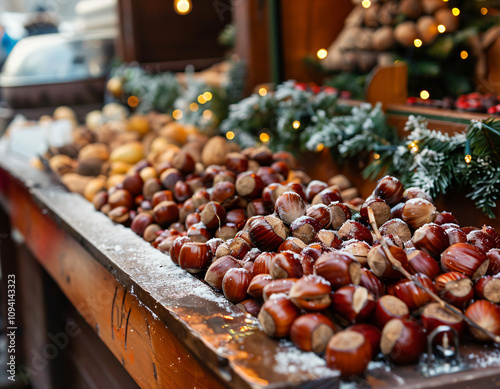 Roasted Chestnuts at Market photo