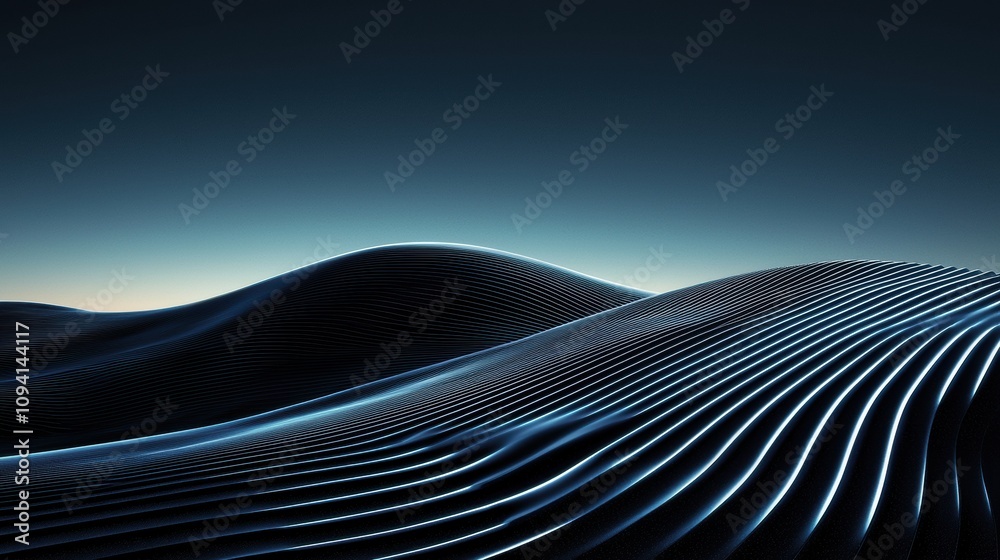 Abstract Geometric Waveforms with Smooth Textures and Bold Lighting in 3D Space Create an Ethereal Visual Experience for Modern Design and Art Projects Abstract Geometric Waveforms with Smooth Textures and Bold Lighting in 3D Space Create an Ethereal Visual Experience for Modern Design and Art Projects