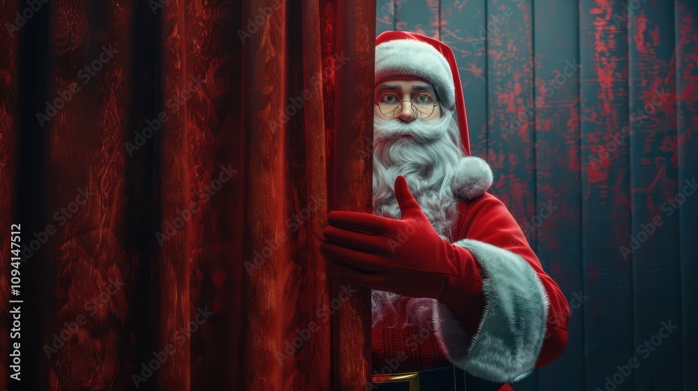 Naklejka premium Elegant Christmas Scene with Ornaments and Nutcracker 