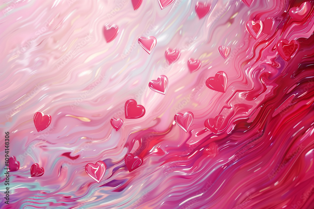 Romantic Pink and Red Heart Swirl Abstract Background Romantic Pink and Red Heart Swirl Abstract Background