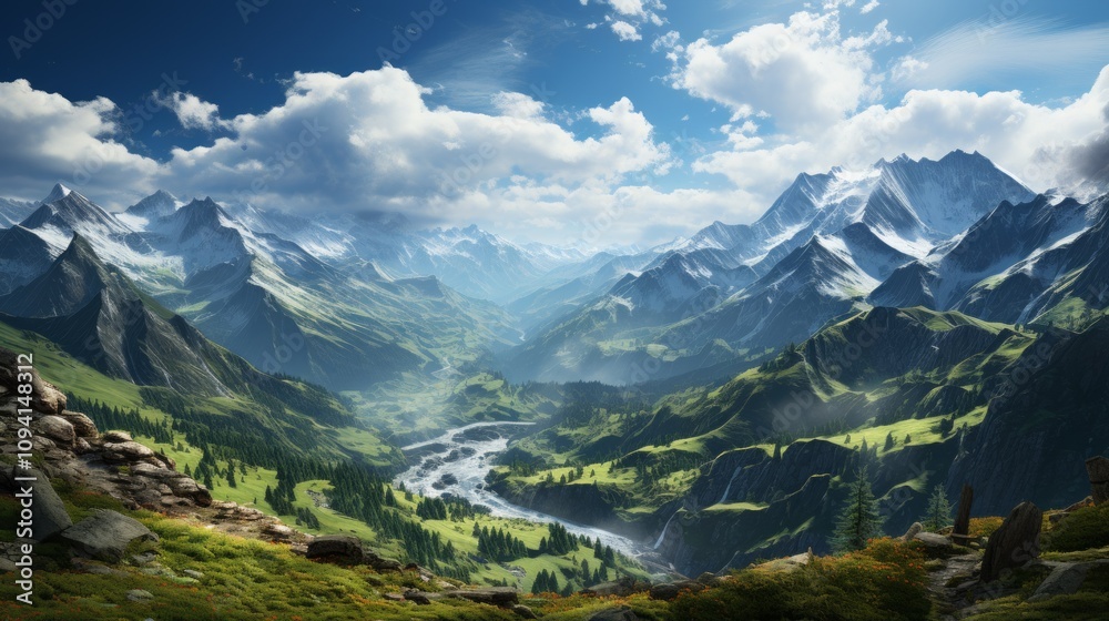 Naklejka premium mountains in summer