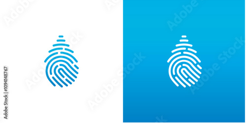 Drop Fingerprint logo ,template vector illustration icon symbol
