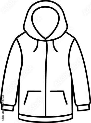 hooded coat outline vector illustration design