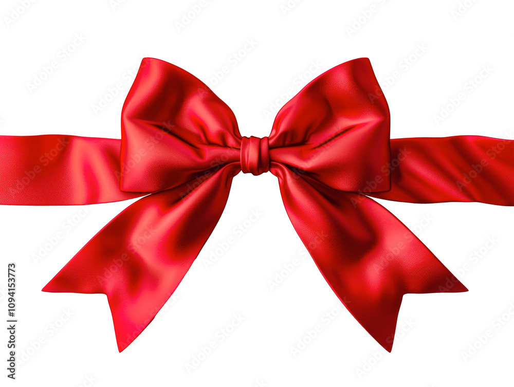 Big bright red christmas bow on a transparent background Big bright red christmas bow on a transparent background