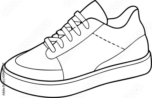 sneaker outline vector illustration simple design