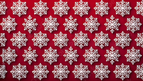 red christmas background with snowflakes